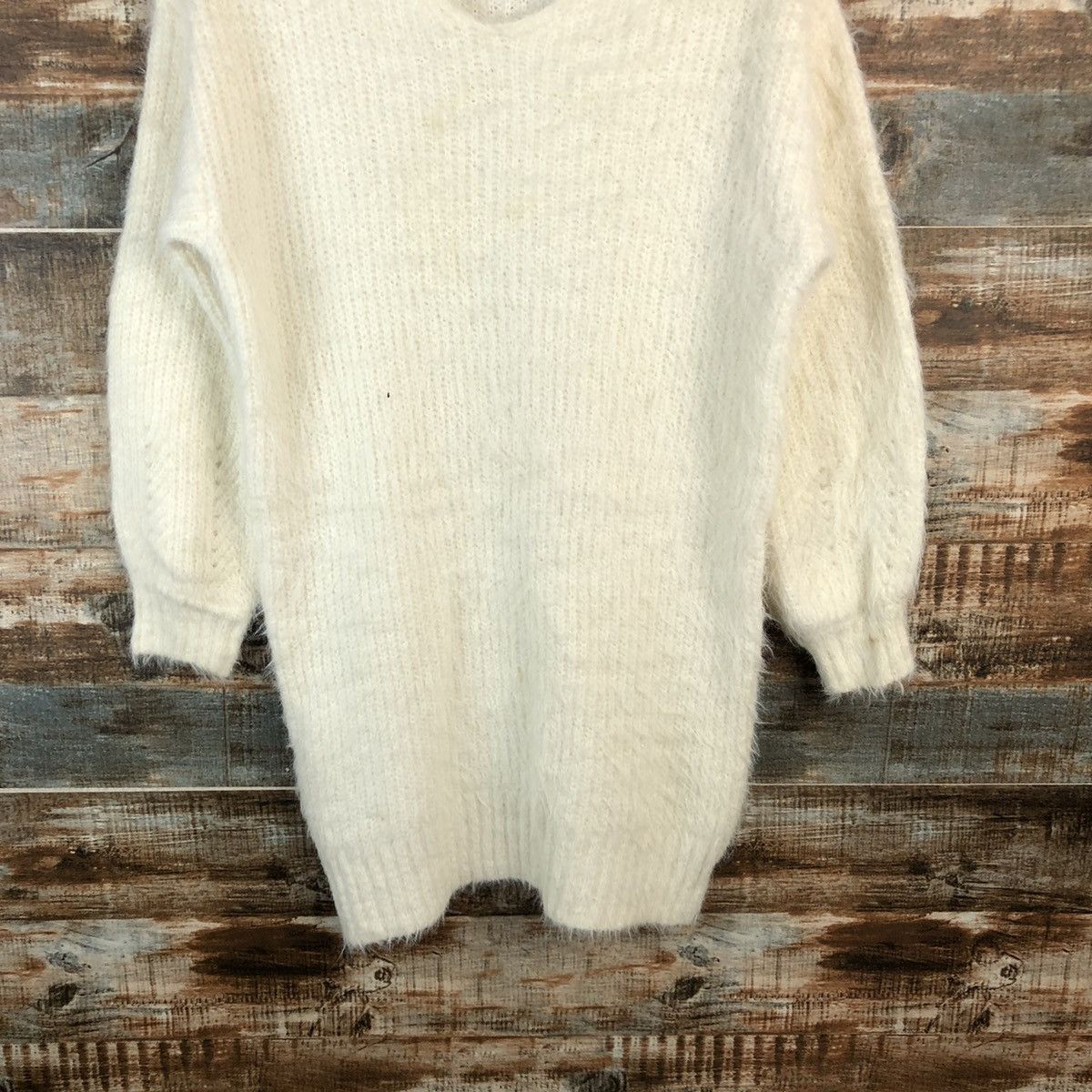Japanese Brand DL Freesia White Mohair Knitwear #C426 Size M / US 6-8 / IT 42-44 - 3 Thumbnail