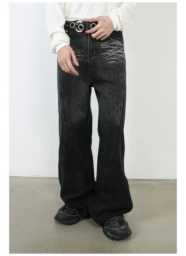 Japanese Brand VIBE Men's retro straight loose stitching casual jeans Size US 34 / EU 50 - 3 Thumbnail
