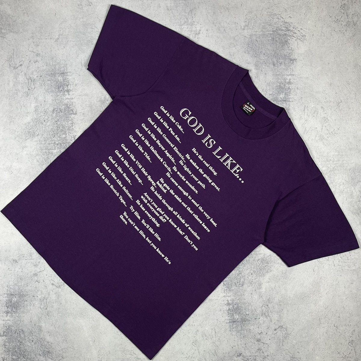 Vintage Vintage “God Is Like” single stitch rare tee 90’s Size US XL / EU 56 / 4 - 1 Thumbnail
