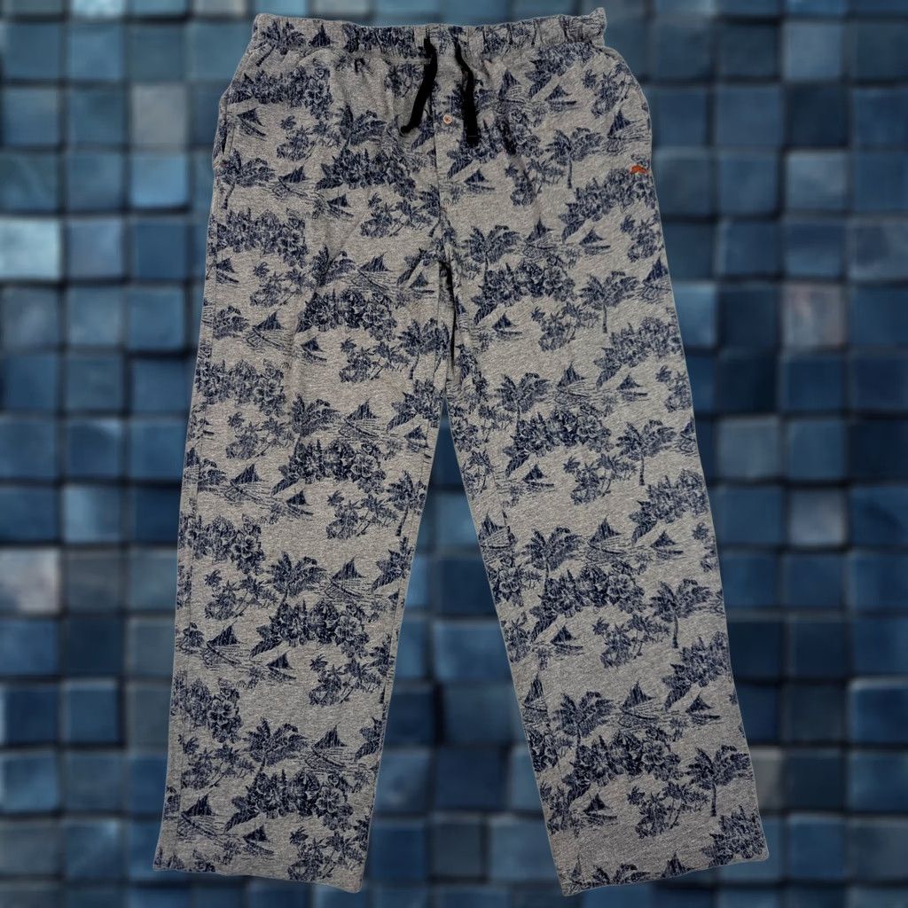 Tommy Bahama Tommy Bahama Hawaiian Tropical Lounge Pants Men XL Gray Cotton Modal Lounge Pants with Pockets Drawstring SLash Pocket 35x30 Regular Inseam 30" EUC Size US 36 / EU 52 - 1 Thumbnail