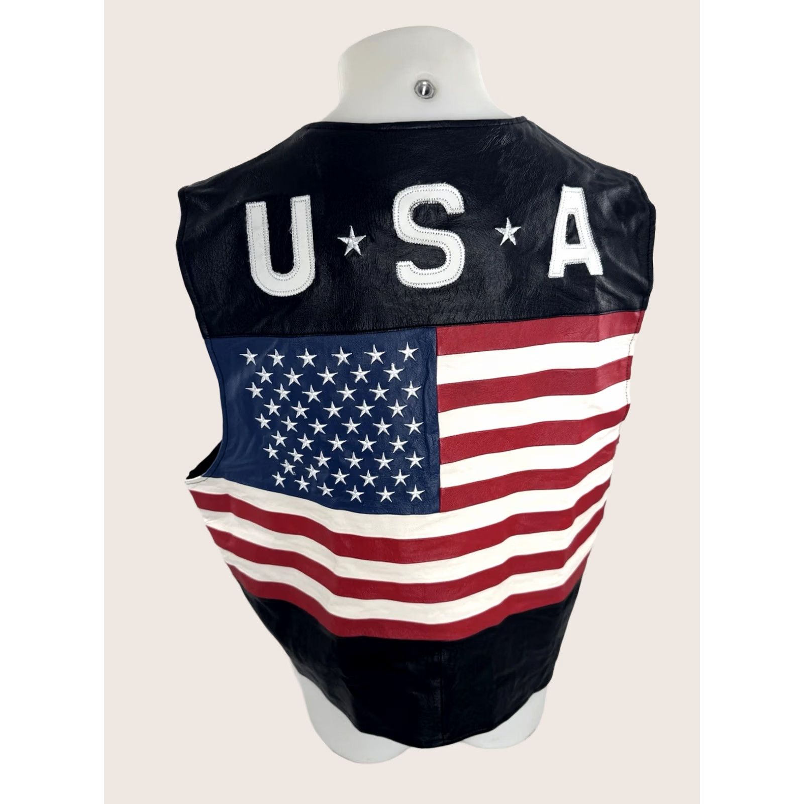 Vintage Nike Shirt USA Embroidered Leather Mens 3XL Vest Biker Independence Day Leather USA Size US XXL / EU 58 / 5 - 1 Thumbnail