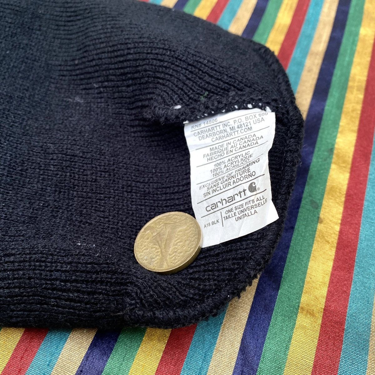 Carhartt CARHARTT BEANIE F14 Snow Cap Knit Cuffed Workwear Black Size ONE SIZE - 9 Thumbnail