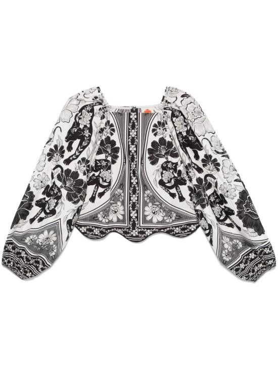 Farm Rio FARM RIO Women Shirts 329129 FLOWERLEOPARDOFFWHITE25044 Black Size M / US 6-8 / IT 42-44 - 1 Thumbnail