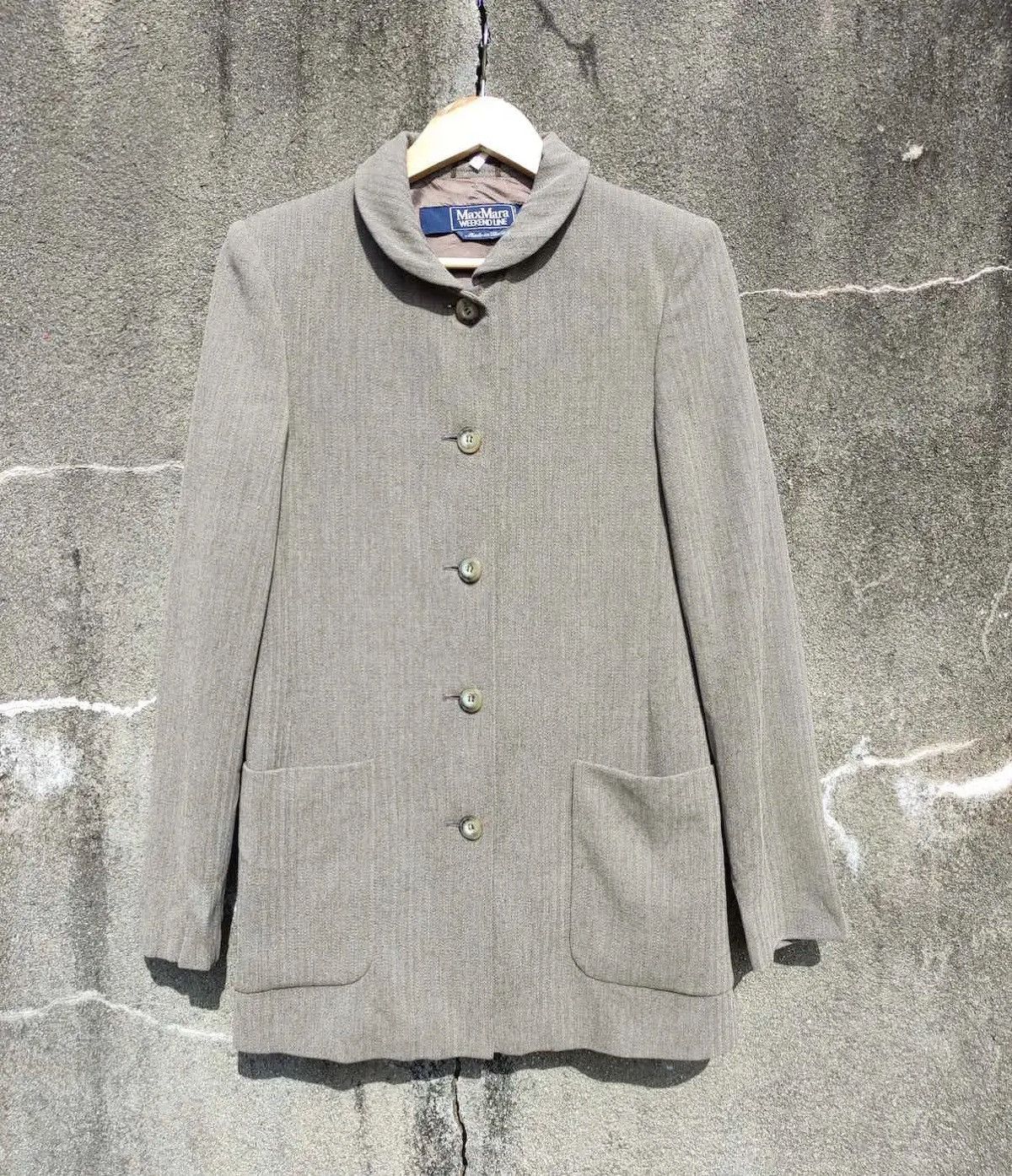 Designer × Max Mara MaxMara Weekend Line Wool Blend Collarless Blazer Size M / US 6-8 / IT 42-44 - 1 Thumbnail
