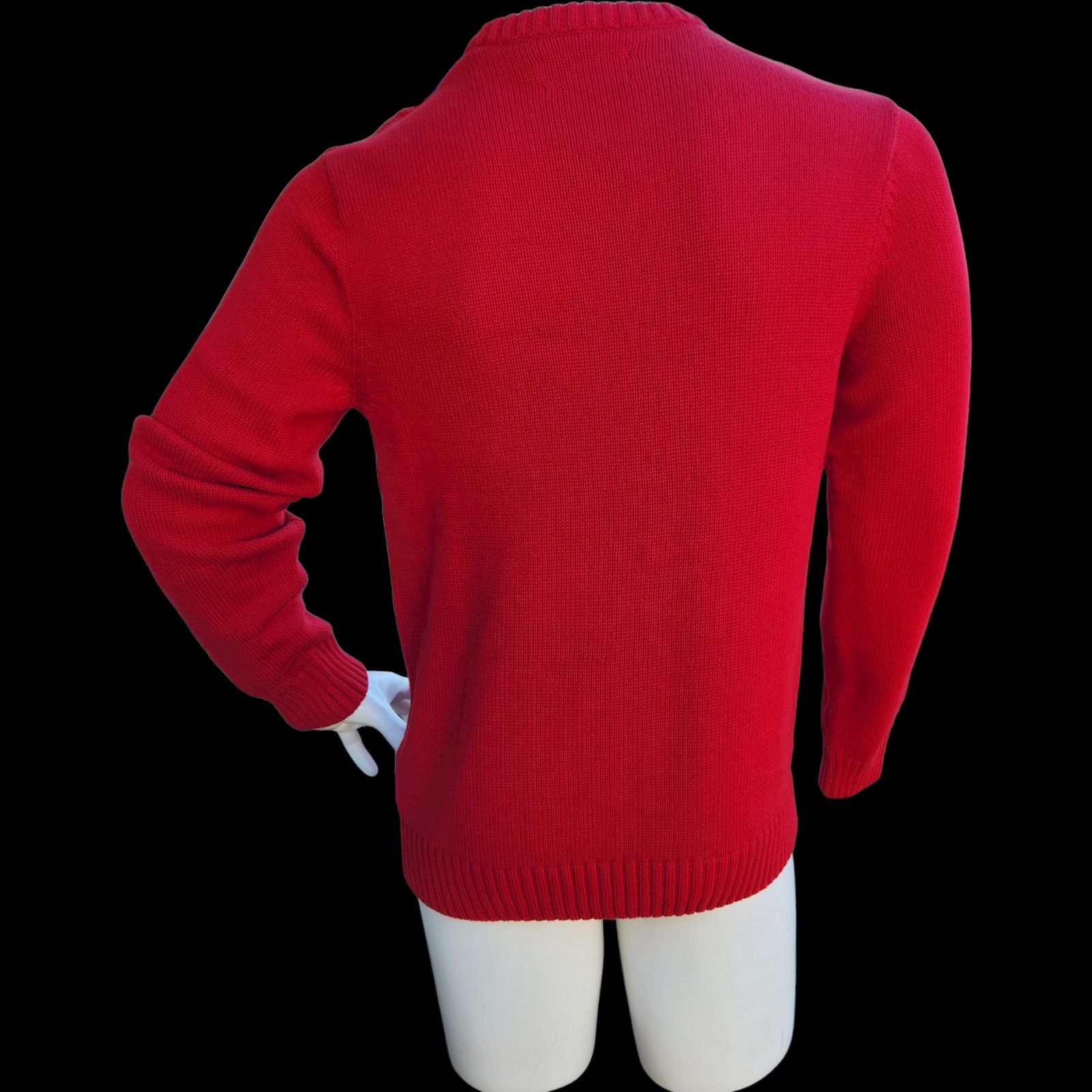 Chaps Men's Chaps V-Neck Cotton Sweater (63443) Red - Tag Size M Size US M / EU 48-50 / 2 - 6 Thumbnail