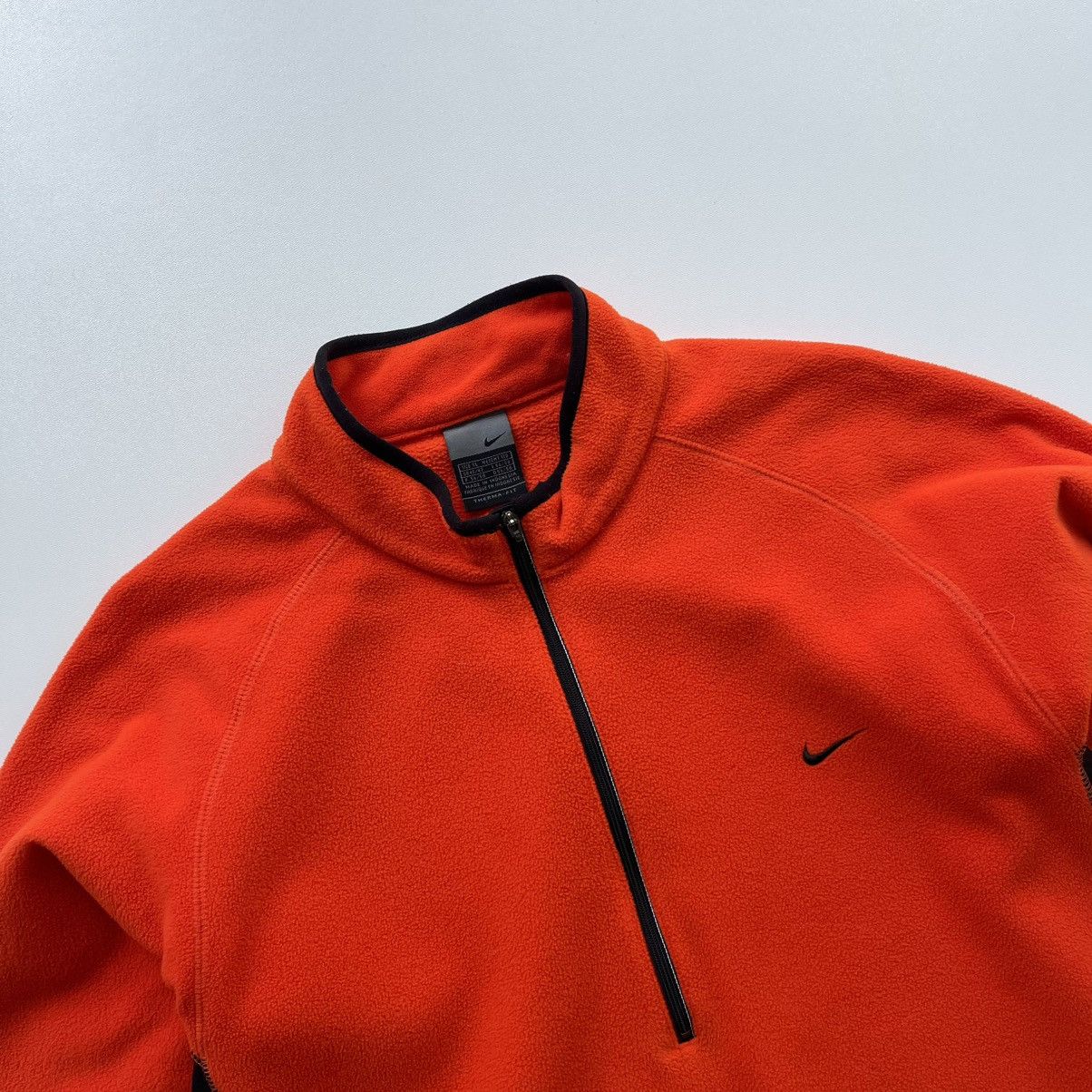 Nike × Vintage Nike Vintage Therma Fit 1/2 Zip Fleece Jacket Orange Y2K Size US XL / EU 56 / 4 - 2 Thumbnail