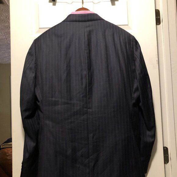 Saks Fifth Avenue Saks fifth avenue men's navy 100%wool 2pc suit size:46R Size 46R - 6 Thumbnail