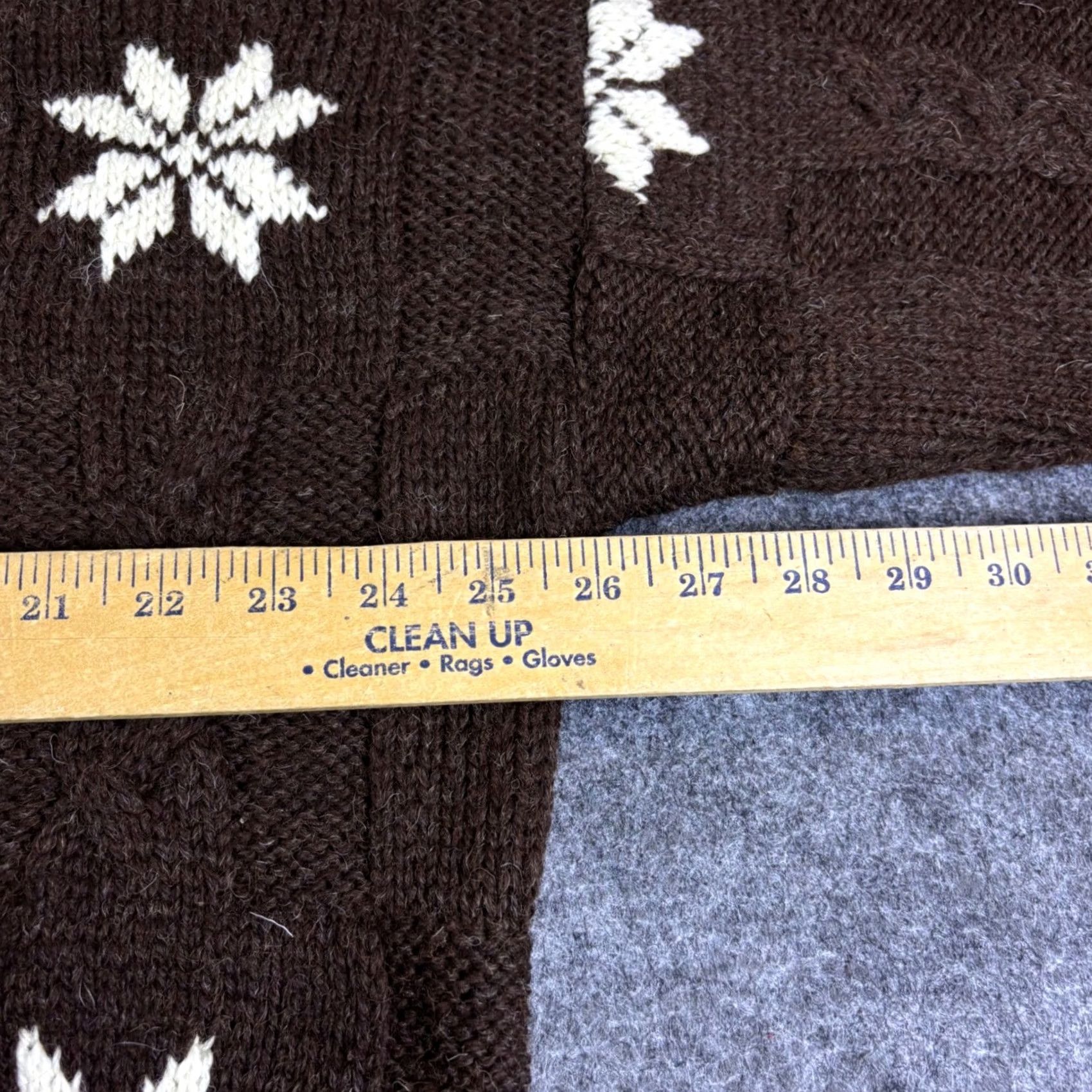 Lands' End VINTAGE Lands' End Wool Snowflake Sweater Womens XL Brown Cable Knit Geometric Crew Neck Pullover Long Sleeve Winter Fall Size XL / US 12-14 / IT 48-50 - 3 Thumbnail