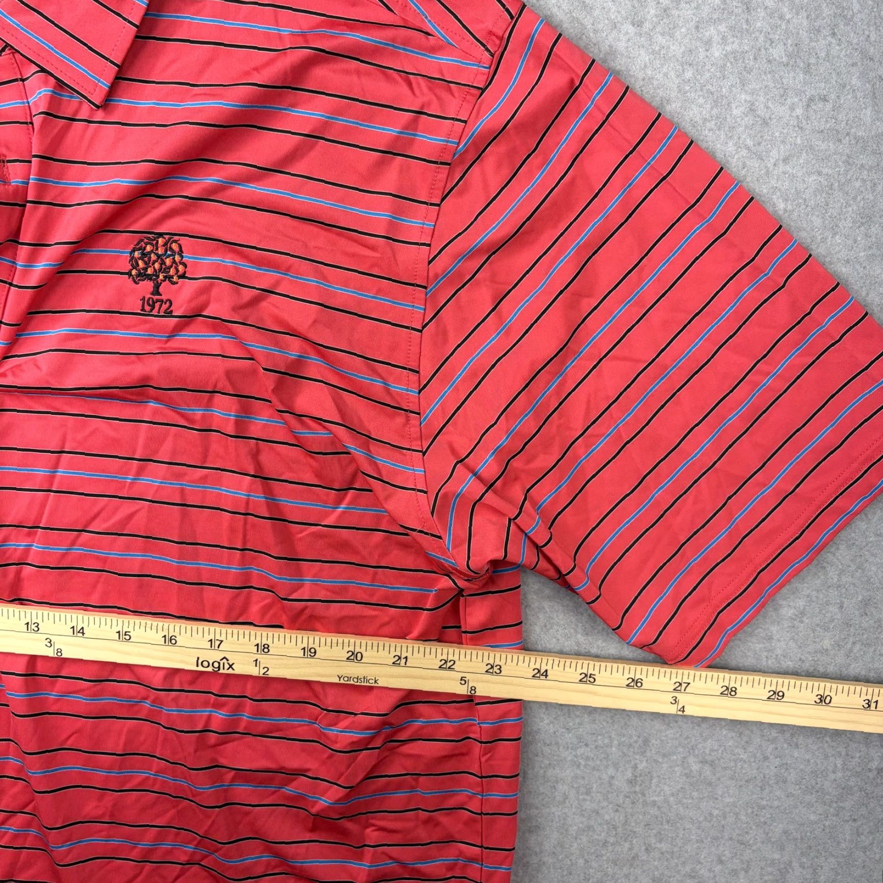 Footjoy FootJoy Polo Shirt Mens XL Red Stripe Short Sleeve Logo Embroidered Golf Performance Size US XL / EU 56 / 4 - 2 Thumbnail