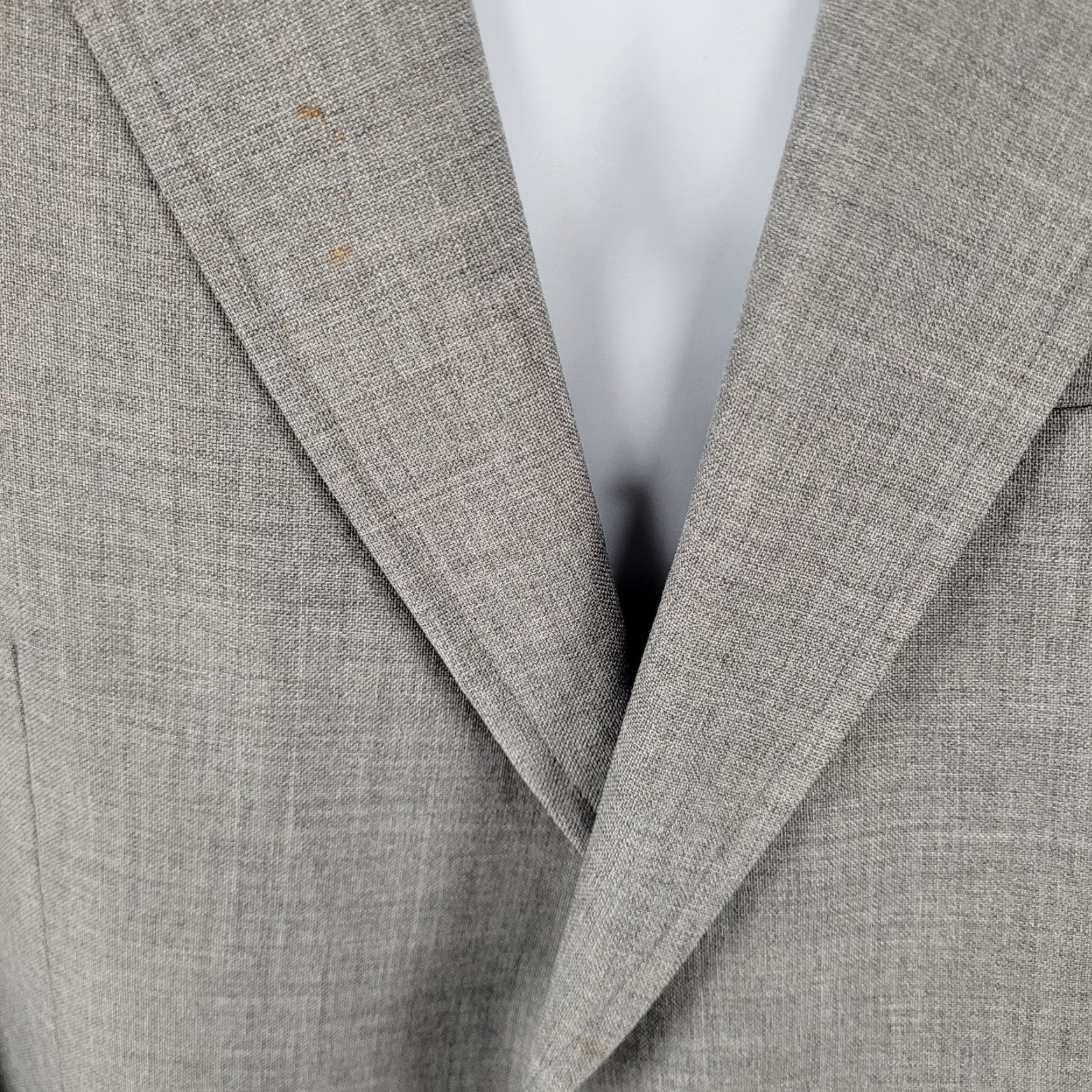 Vintage VINTAGE Donald Brooks Grey 2 Button Notch Lapel Single-Vented Sport Coat Blazer Men 44L Gray Solid Classic 44L Mens Size 44R - 4 Thumbnail
