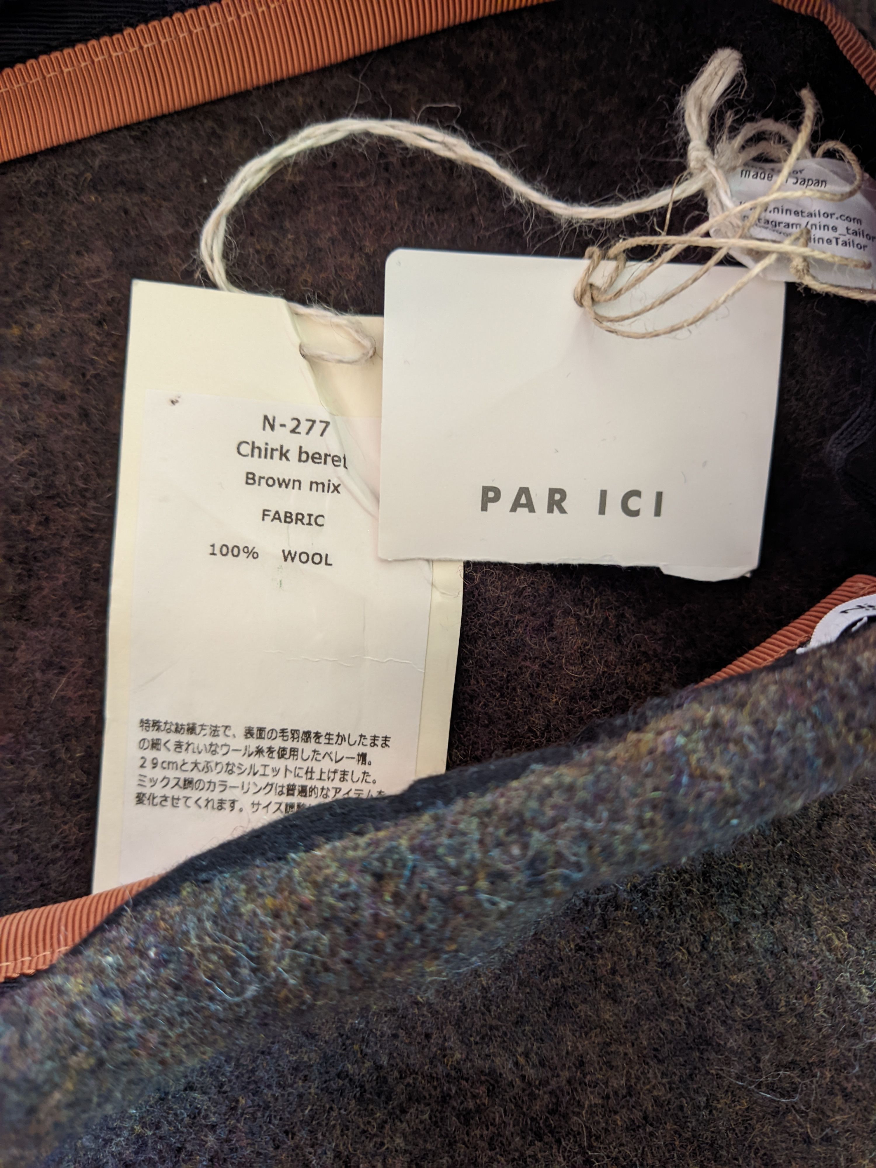 Beretta Chirk Beret By Nine Tailor Japan 100 % Wool Size ONE SIZE - 5 Thumbnail