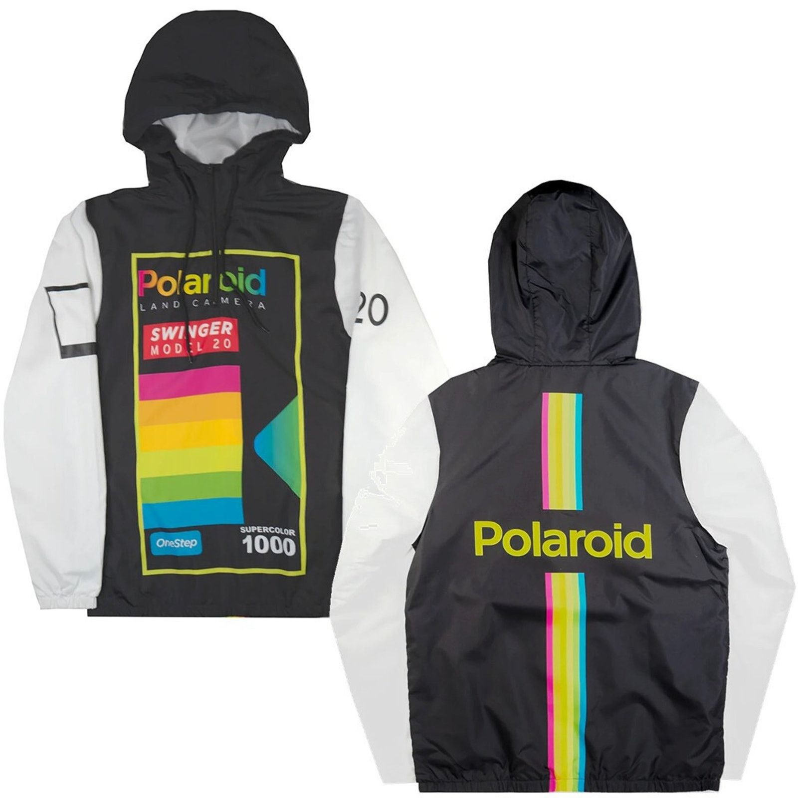 Polaroid Polaroid Men's Windbreaker Jacket Hooded 1/4 Zip Pullover Size US XL / EU 56 / 4 - 1 Thumbnail