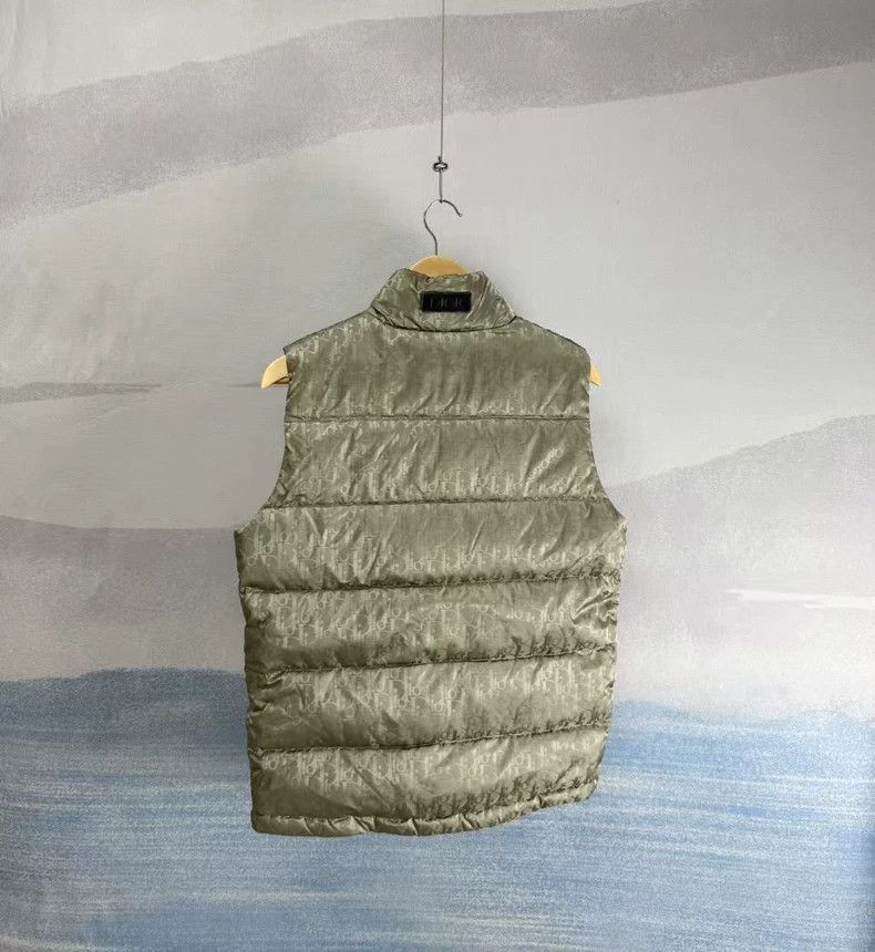 Dior Dior Dior Olive Green Logo Print Padded Vest Size US L / EU 52-54 / 3 - 3 Thumbnail