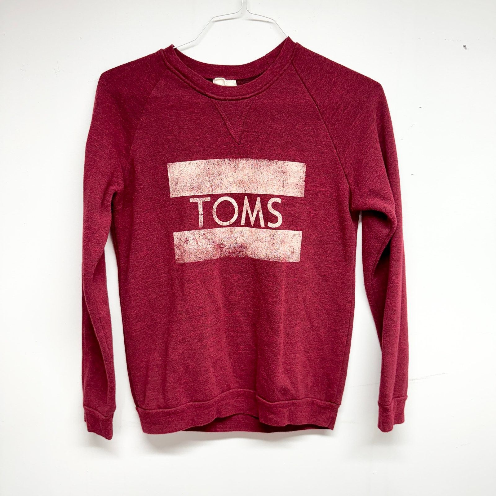 Toms Toms Burgundy Red Long Sleev Crewneck Sweater Size Small Size S / US 4 / IT 40 - 1 Thumbnail