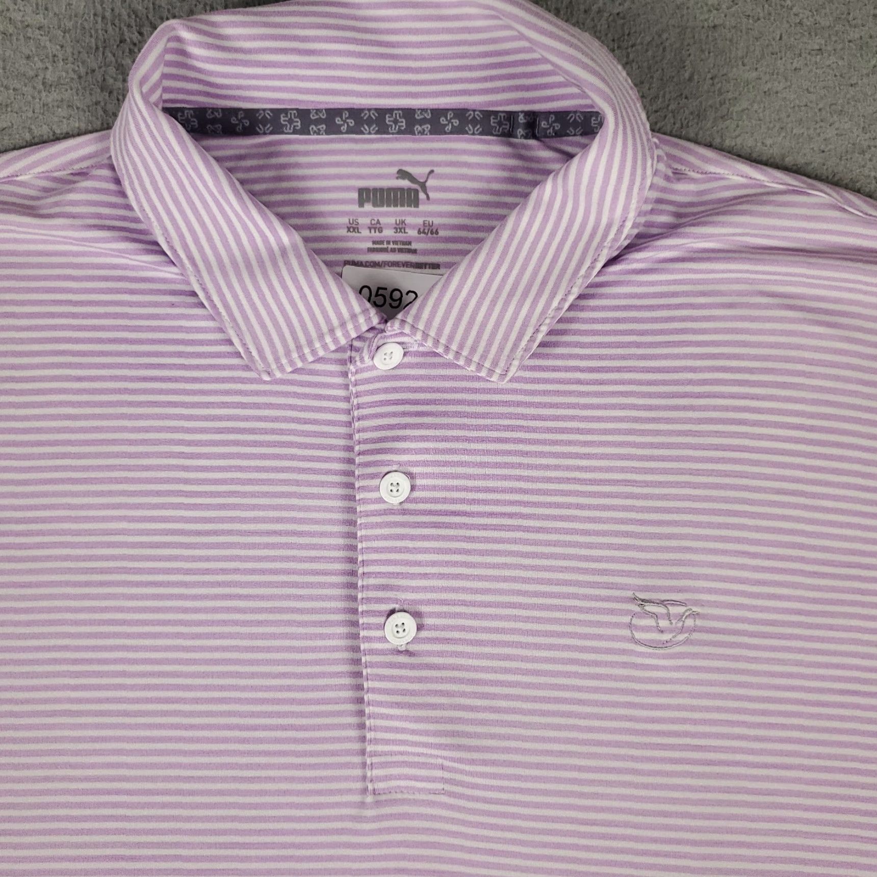 Puma Puma Polo Shirt Mens 2XL Purple Striped Polo Shirt Casual Golf Short Sleeve Size US XXL / EU 58 / 5 - 2 Thumbnail
