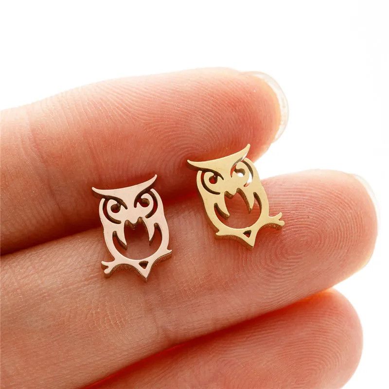 Jewelry Owl Mini Stud Earrings Charm Earring Gift Size ONE SIZE - 2 Thumbnail