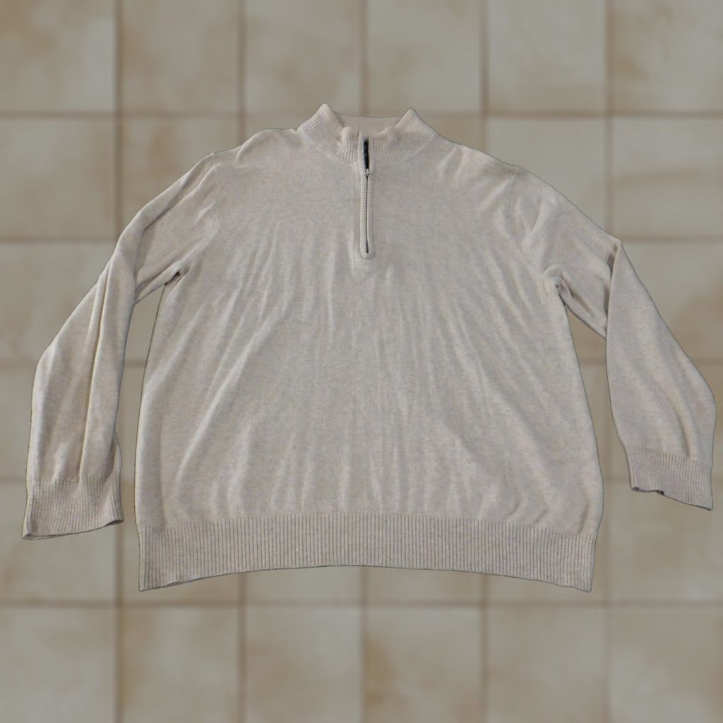 Vintage Woolrich Sweater XL Beige 1/4 Zip Pullover Knit Wool Crew Neck Men 90s Vintage Style Regular Knit Pattern Solid Size US XL / EU 56 / 4 - 1 Thumbnail