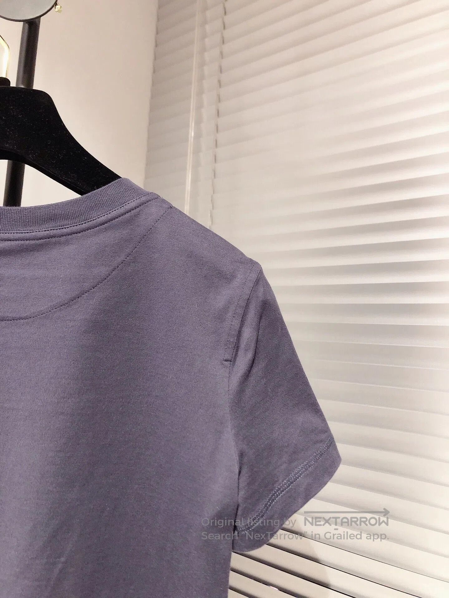 Hermes Blue Embroidered Pocket T-shirt.
