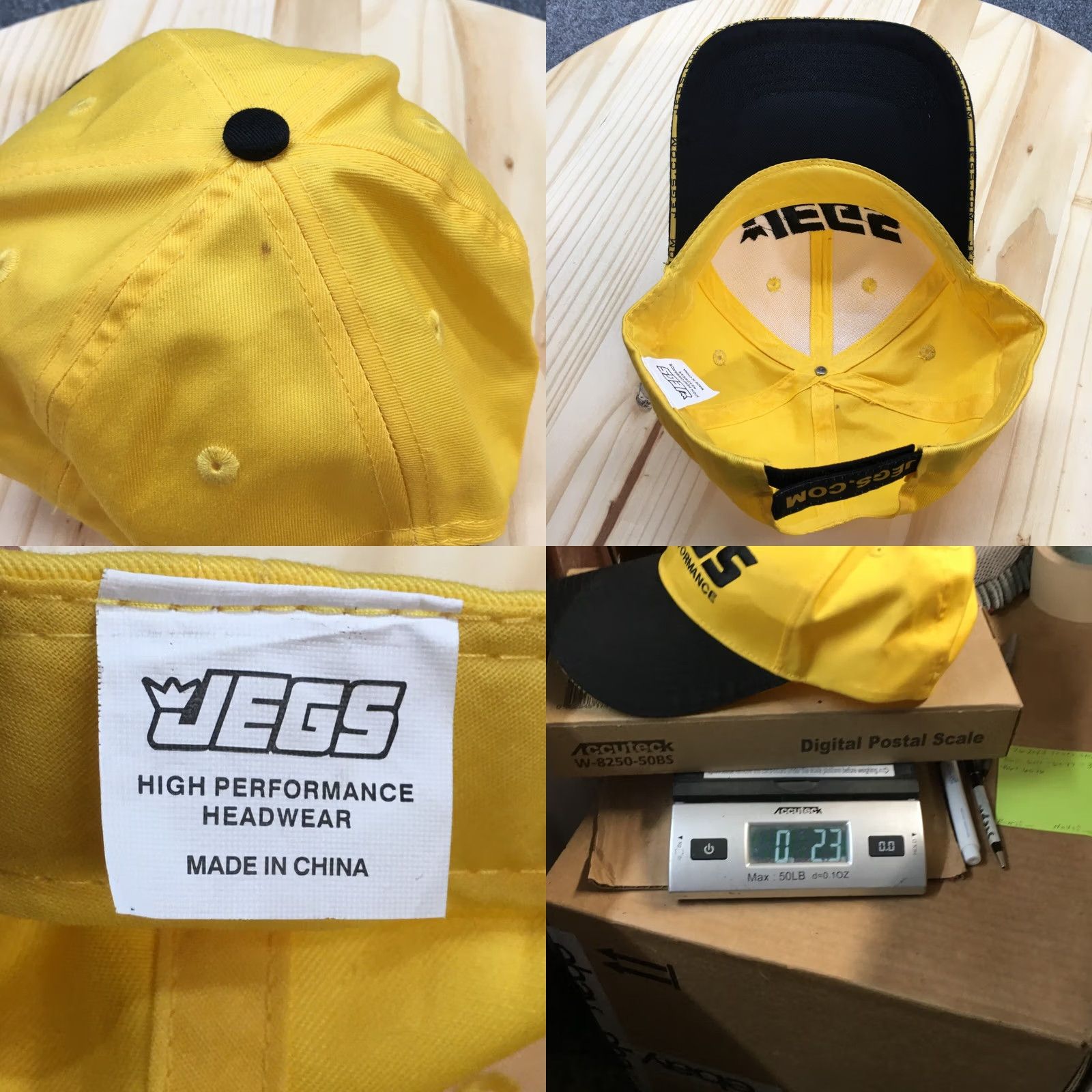 Vintage Jegs Baseball Cap Hat Mens One Size Yellow Black Adjustable Embroidered Basic Size ONE SIZE - 8 Thumbnail