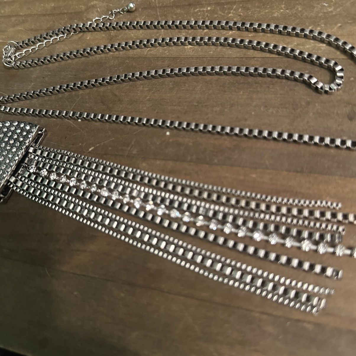 Chicos Chico’s long chain crystal chain tassel pendant necklace Size ONE SIZE - 4 Thumbnail
