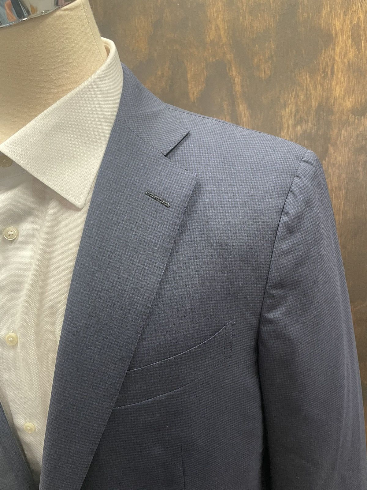 Ermenegildo Zegna Trofeo 600 Micro Check Jacket Size 46L - 2 Thumbnail