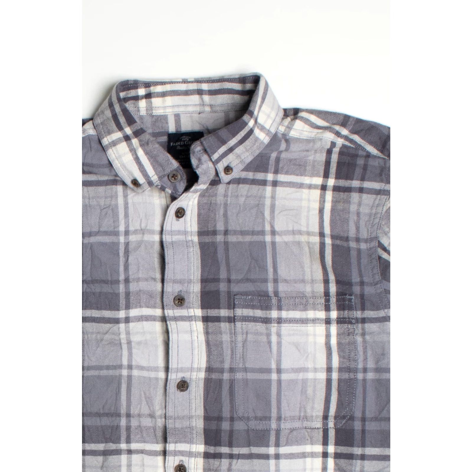 Faded Glory VINTAGE Faded Glory Shirt Gray Small Long Sleeve Plaid Flannel Button Up Size US S / EU 44-46 / 1 - 2 Thumbnail