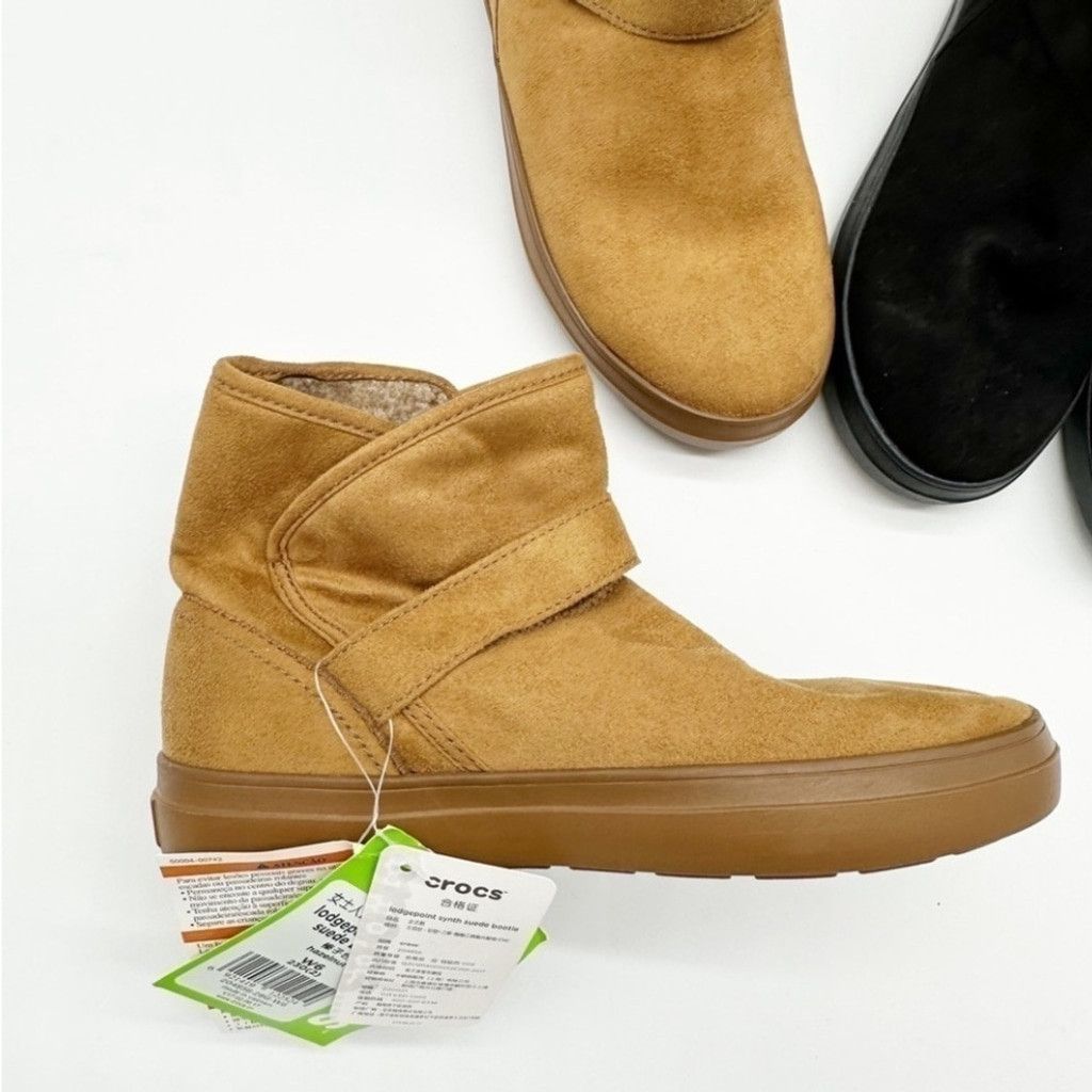 Crocs WOMEN’S CROCS Brown Faux Suede Booties. Size US 6 / IT 36 - 2 Thumbnail