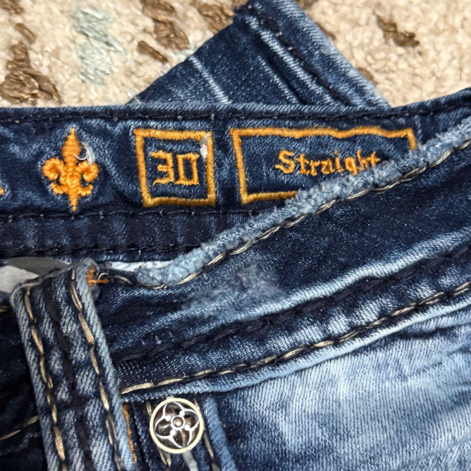 Rock Revival Rock Revival Womens Damyan Straight Jeans Size 30x30 Y2K Size 30" / US 8 / IT 44 - 8 Thumbnail