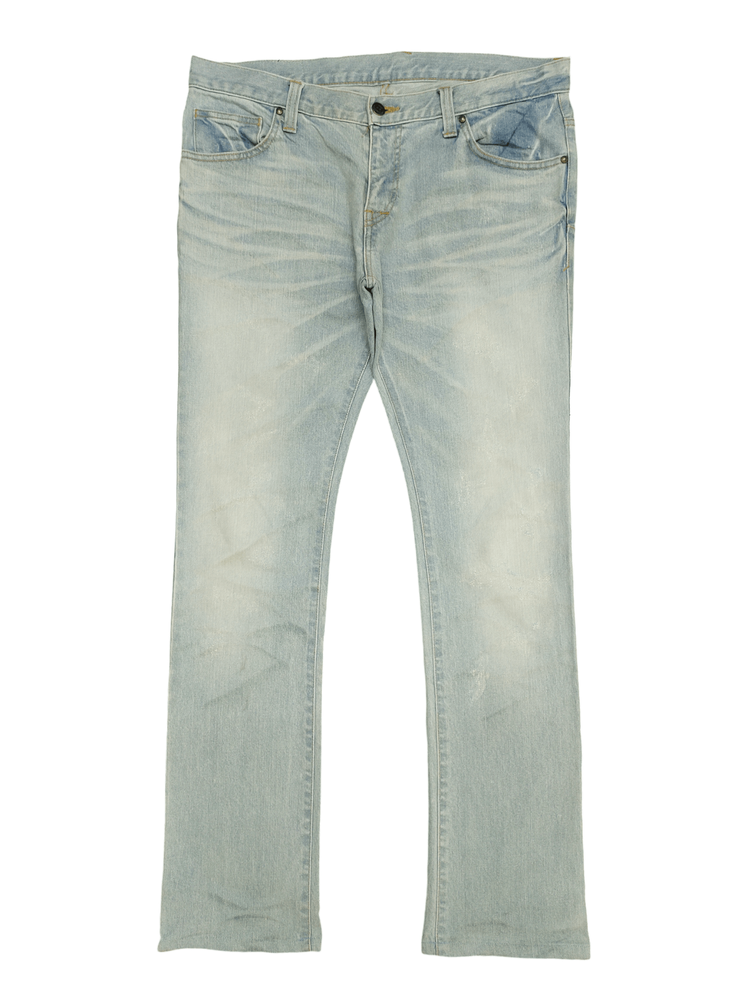 Tornado Mart Slim Flare Tornado Mart Clawmark Faded Denim Bootcut Y2k Size US 35 - 1 Thumbnail