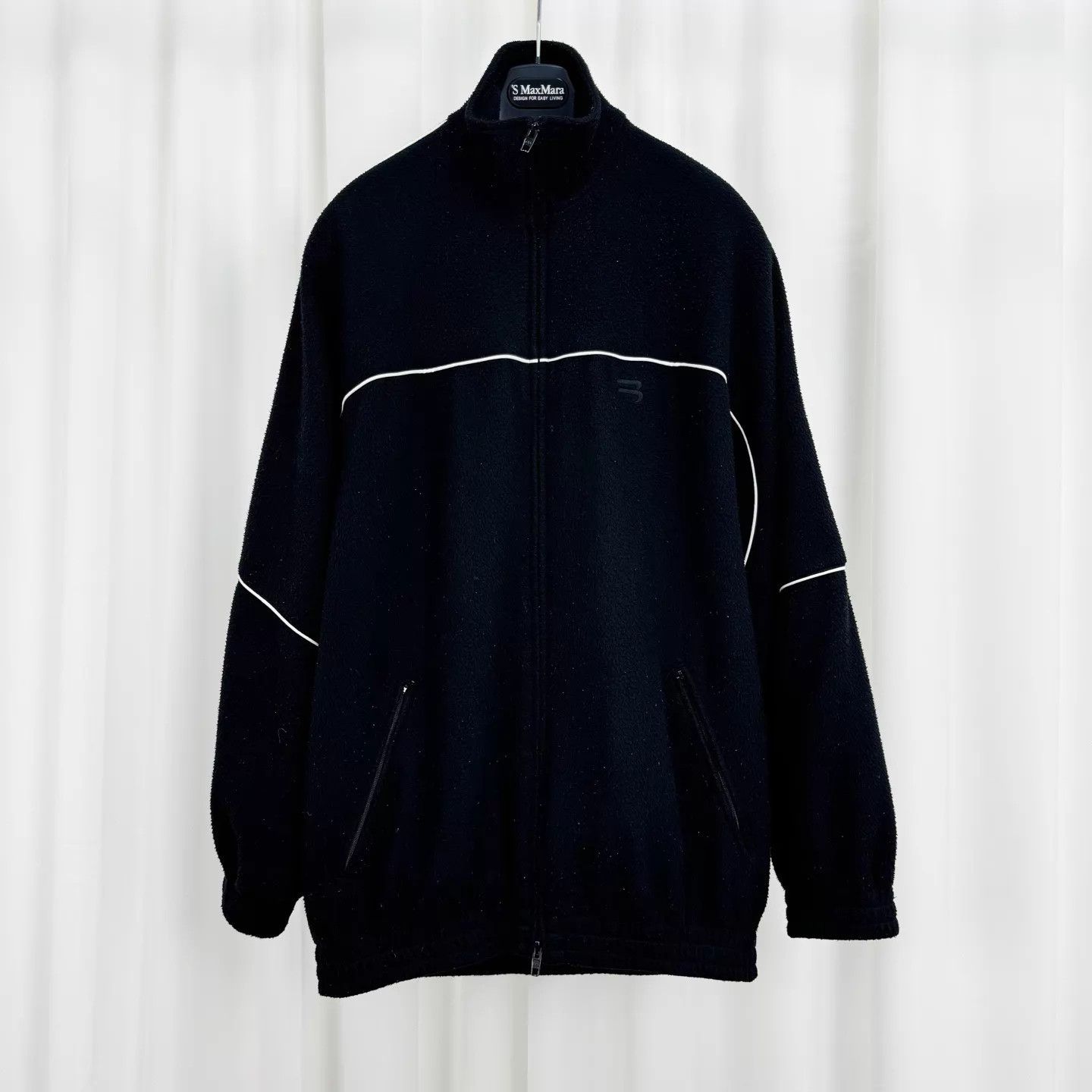 Balenciaga Balenciaga Double B Stitched Fleece Zip Jkt 34, 98N Size XXS / US 00 / IT 34 - 1 Thumbnail
