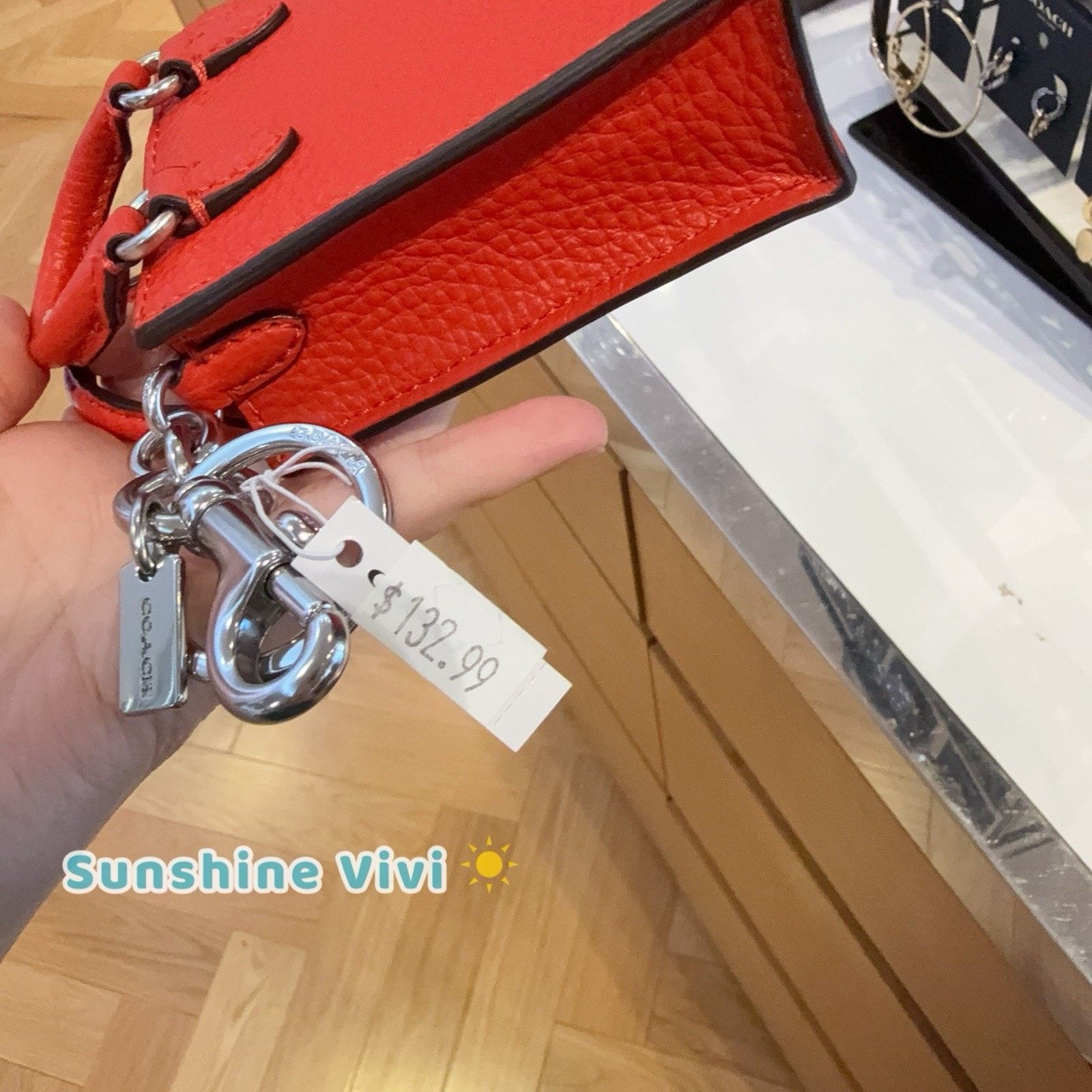 Coach NWT Coach North South Mini Tote Leather Bag Charm CU280 Red Size ONE SIZE - 5 Thumbnail