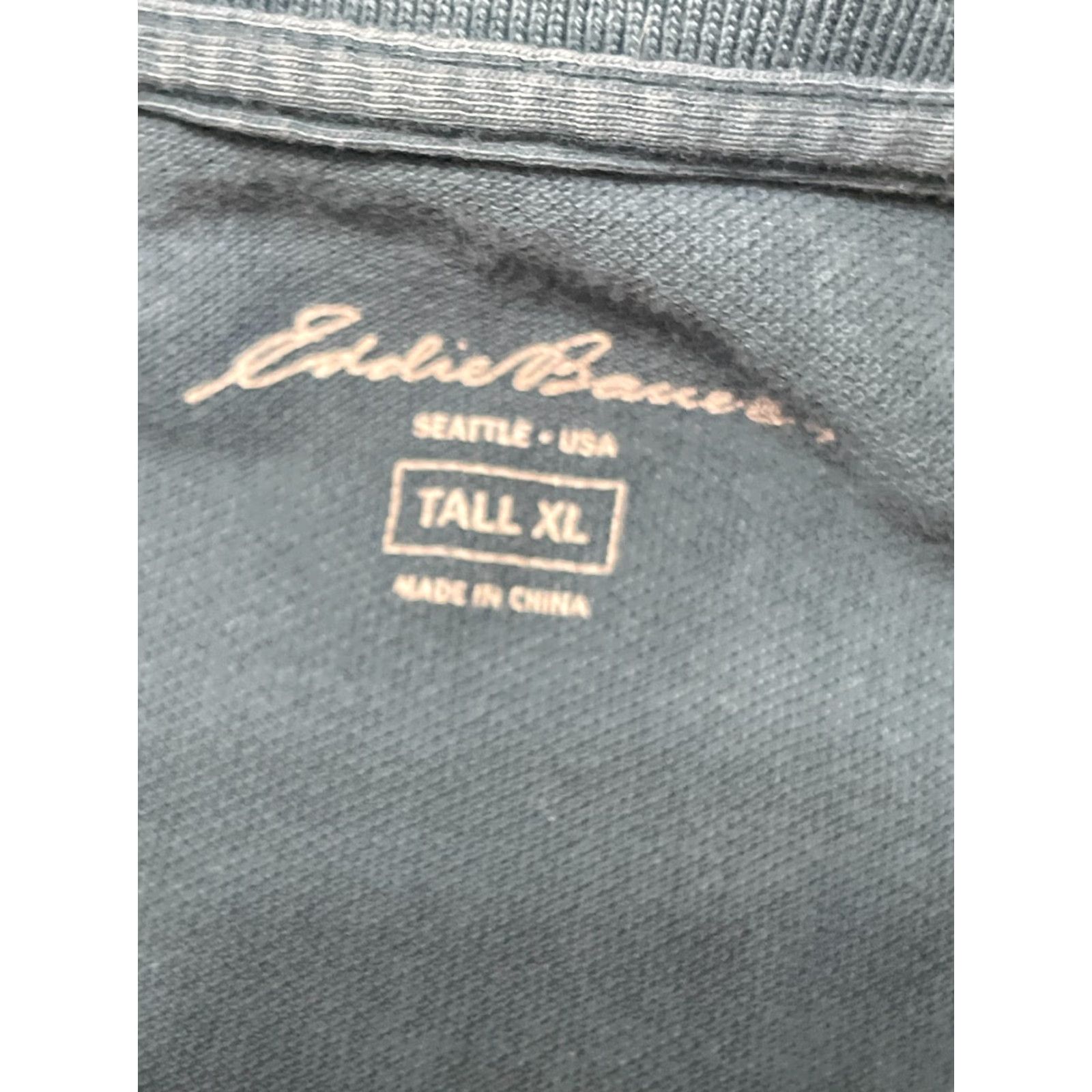 Eddie Bauer Eddie Bauer Shirt Men's Size XL Tall Blue 1/4 Buttons Long Sleeve Size US XL / EU 56 / 4 - 7 Thumbnail