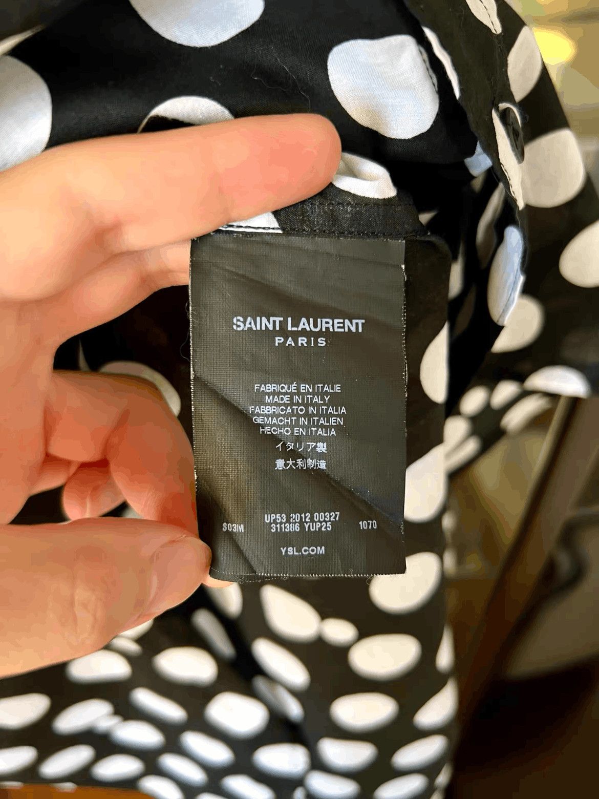 Saint Laurent Paris Saint Laurent Paris Sz 37 Saint Laurent Paris White Poke D Size US S / EU 44-46 / 1 - 7 Thumbnail