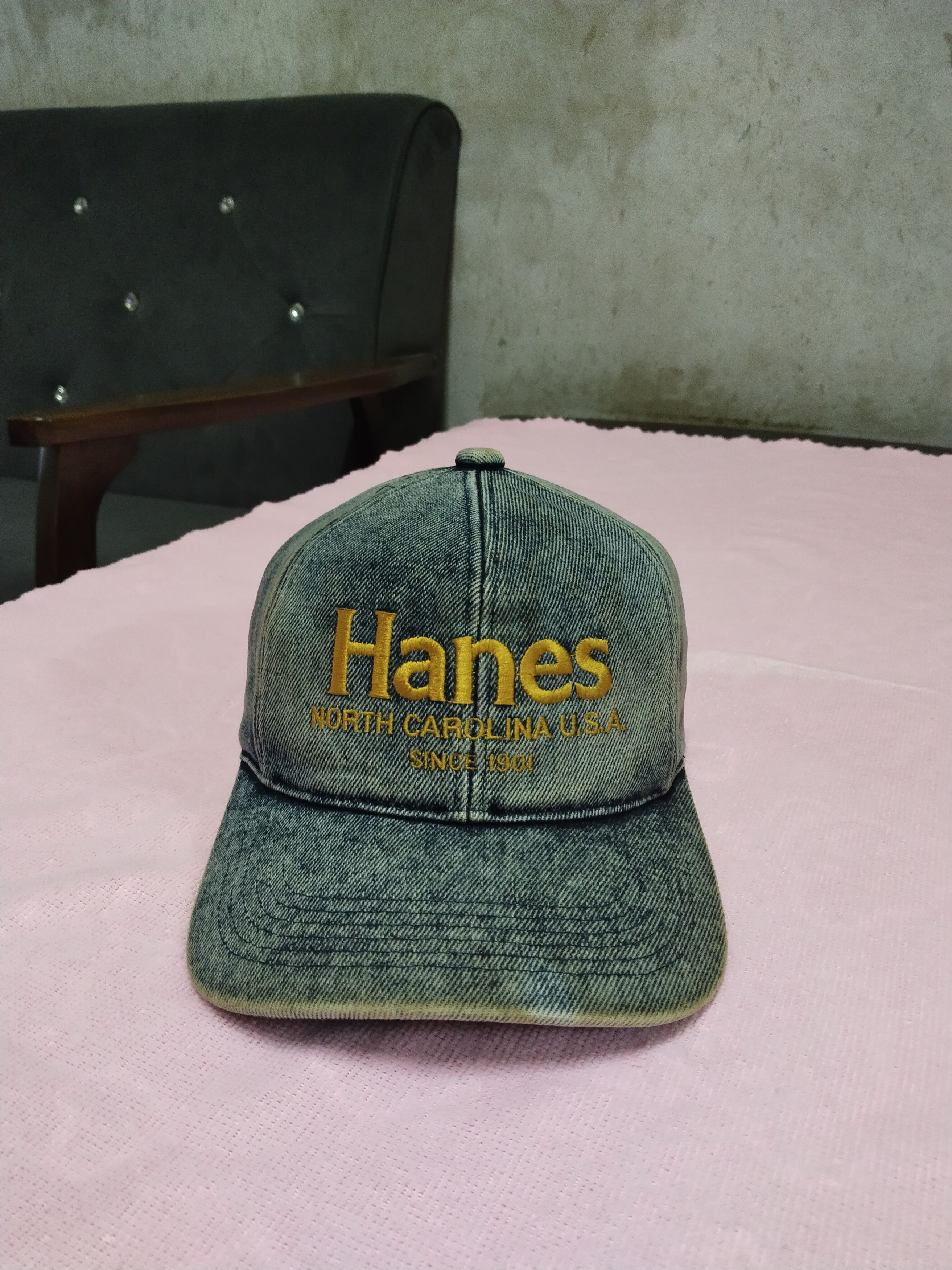 RARE HANES DENIM TEARS NORTH CAROLINA USA CAP