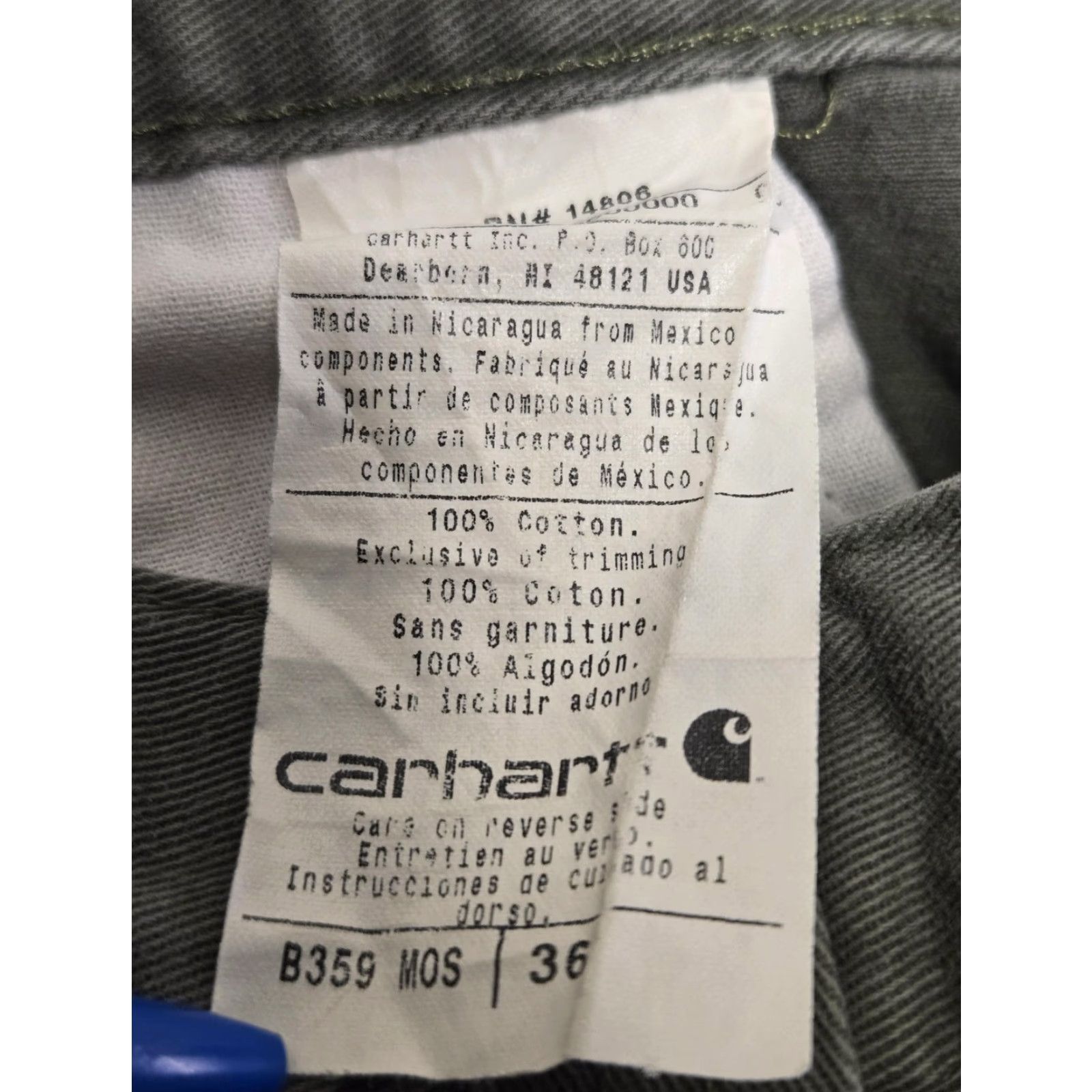 Carhartt Carhartt Shorts Mens 36 Moss Green Cotton Twill Work Chino Zip Fly B359 Casual Size US 36 / EU 52 - 3 Thumbnail