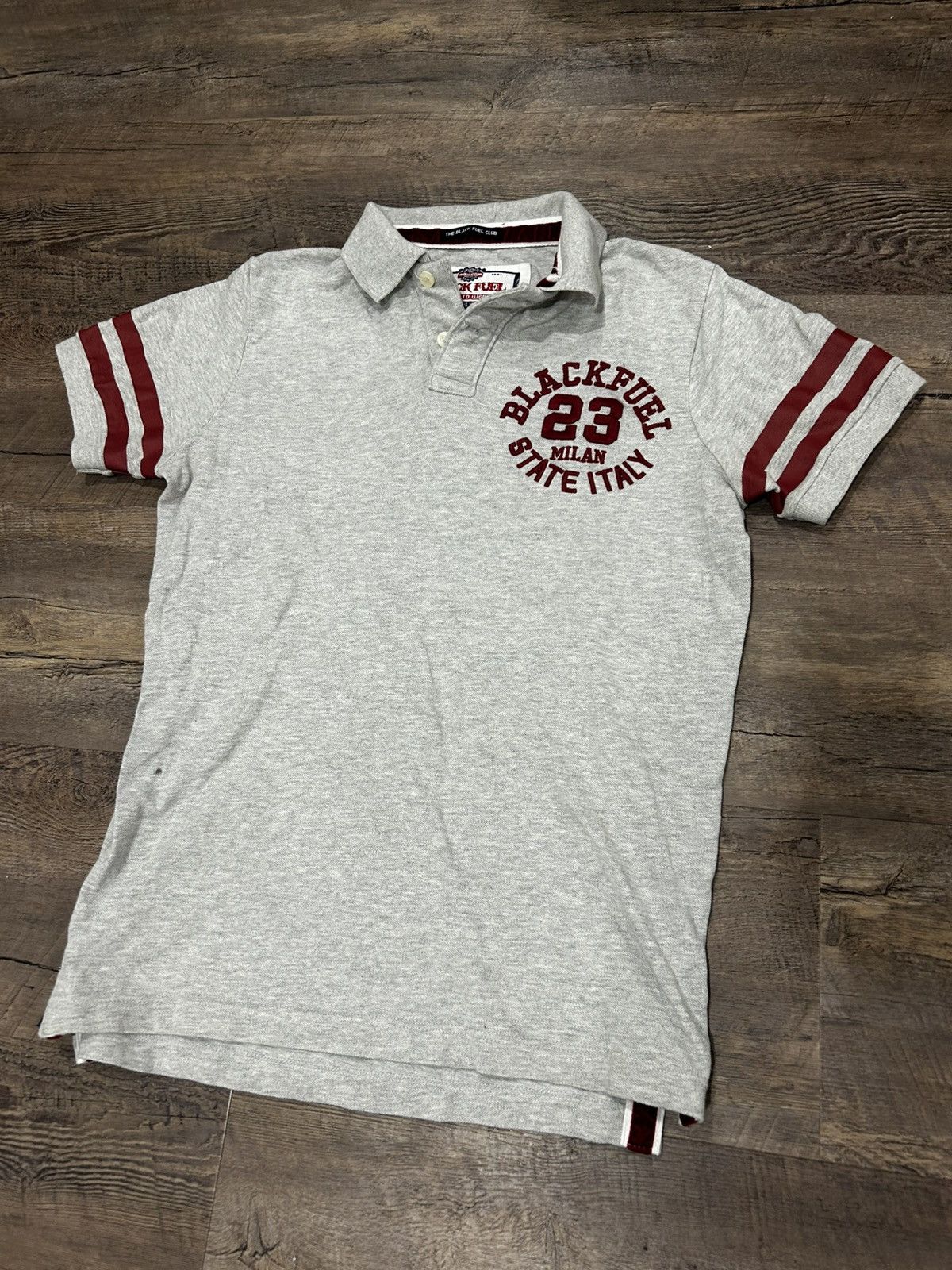 Ralph Lauren 💯 Black Fuel Club Grey Polo with Red Stripes 💯 Size US M / EU 48-50 / 2 - 1 Thumbnail