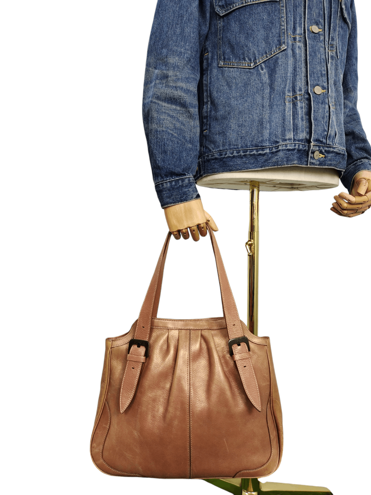 Vintage Sazaby Japan Patina Leather Shoulder Tote Bag