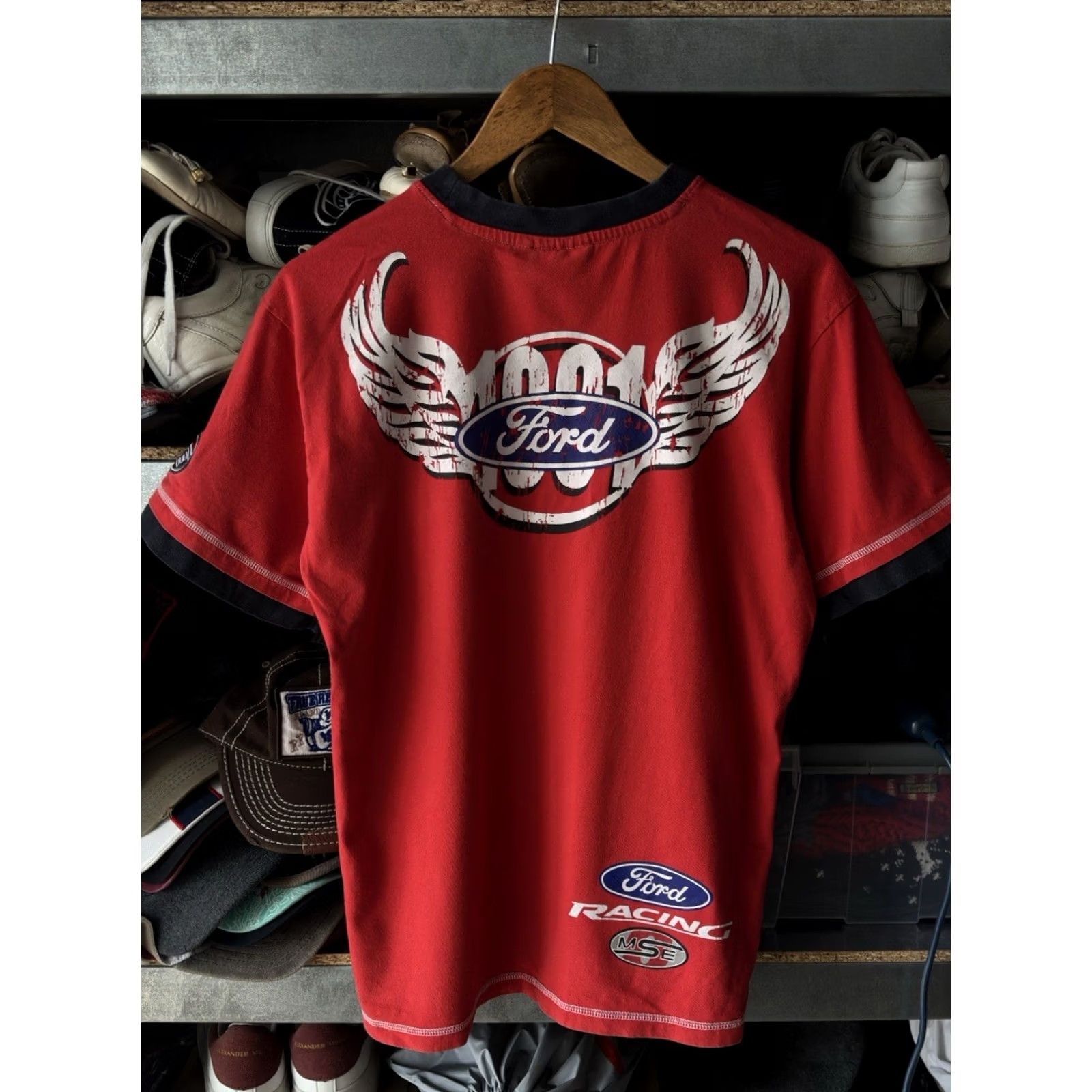 Ford VINTAGE Ford Racing T-Shirt Men's M Red Logo 90s Car Racing Mes Mens Size US M / EU 48-50 / 2 - 3 Thumbnail