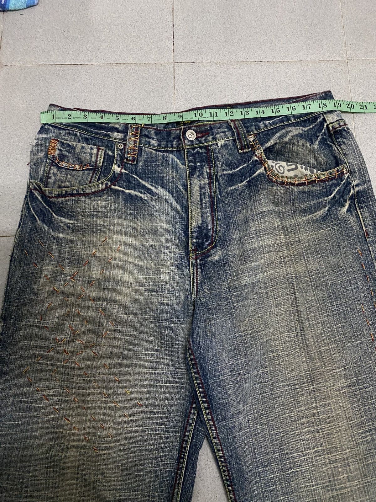 Japanese Brand × Vintage Vintage Miskeen Wideleg Denim Jeans Size US 38 / EU 54 - 13 Thumbnail