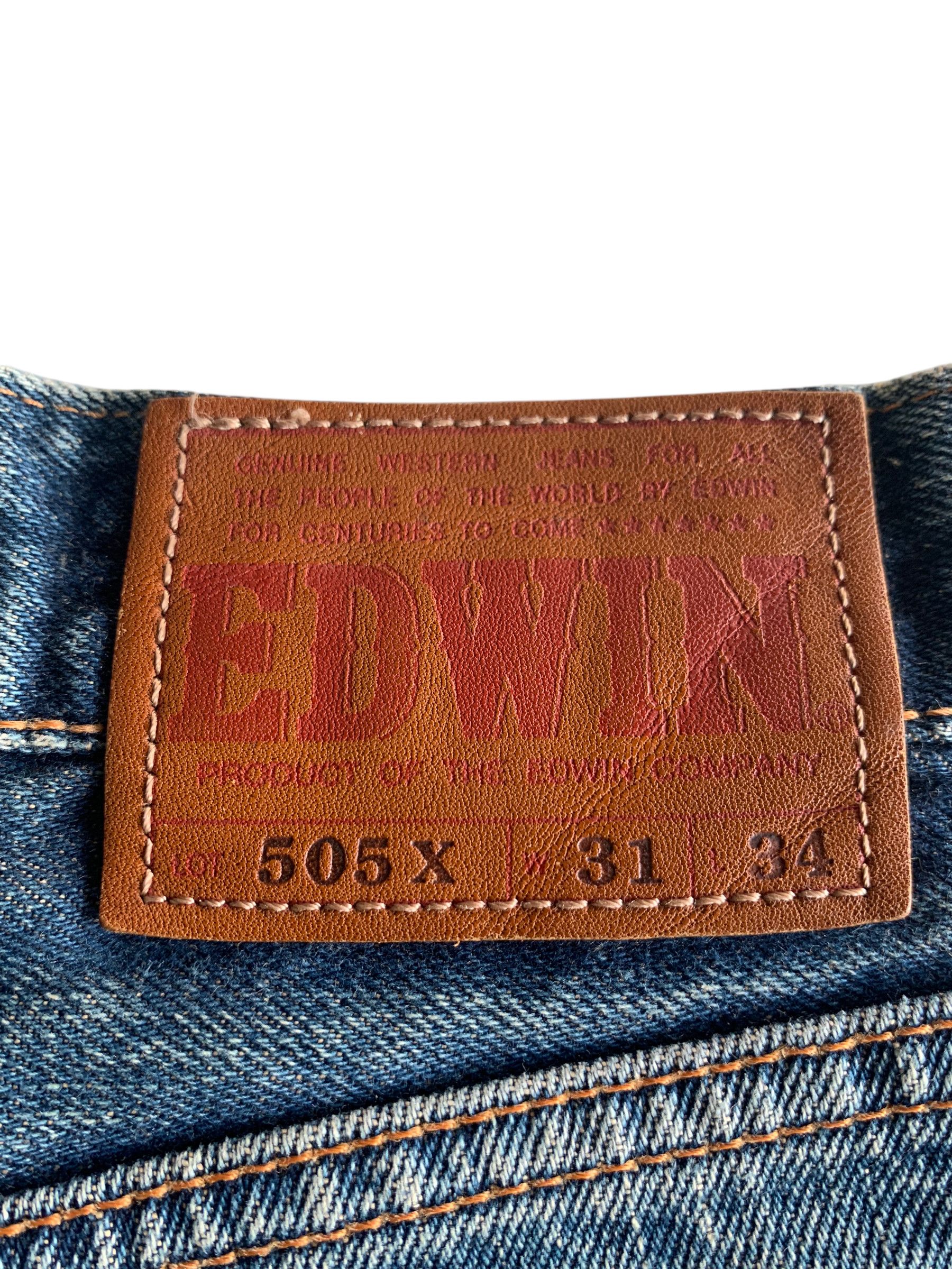 Edwin VTG EDWIN 505X SELVEDGE BAGGY FADED&RUSTY DISTRESSED DENIM Size US 31 - 14 Thumbnail