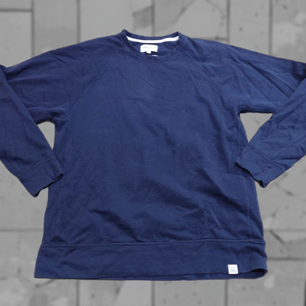 Norse Projects Norse Projects Sweater Medium Blue Raglan Vorm Mercerized Sweatshirt Crew Neck Knit Pullover Mens Vintage Schematic: Solid Size US M / EU 48-50 / 2 - 1 Thumbnail