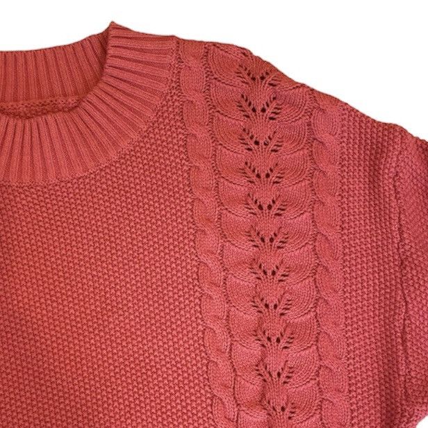 Billabong NWT Billabong Red Cable Knit Sweater Cropped L Size L / US 10 / IT 46 - 2 Thumbnail