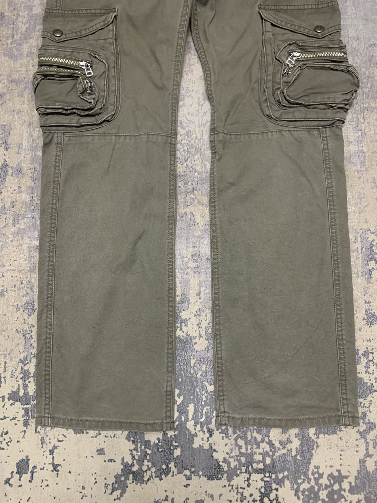 Lee VTG Lee 3D Zipper Pocket Cargo Pants Tactical Olive W29 Size US 29 - 3 Thumbnail