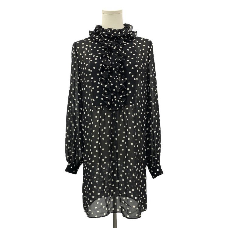 Saint Laurent Paris Saint Laurent Polka Dot Silk Blouse Size 34 Size XS / US 0-2 / IT 36-38 - 1 Thumbnail