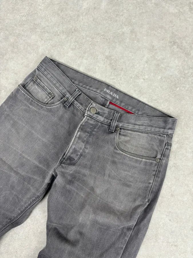 Prada 2000s Prada Light Grey Denim Slim Jeans Size US 31 - 5 Thumbnail