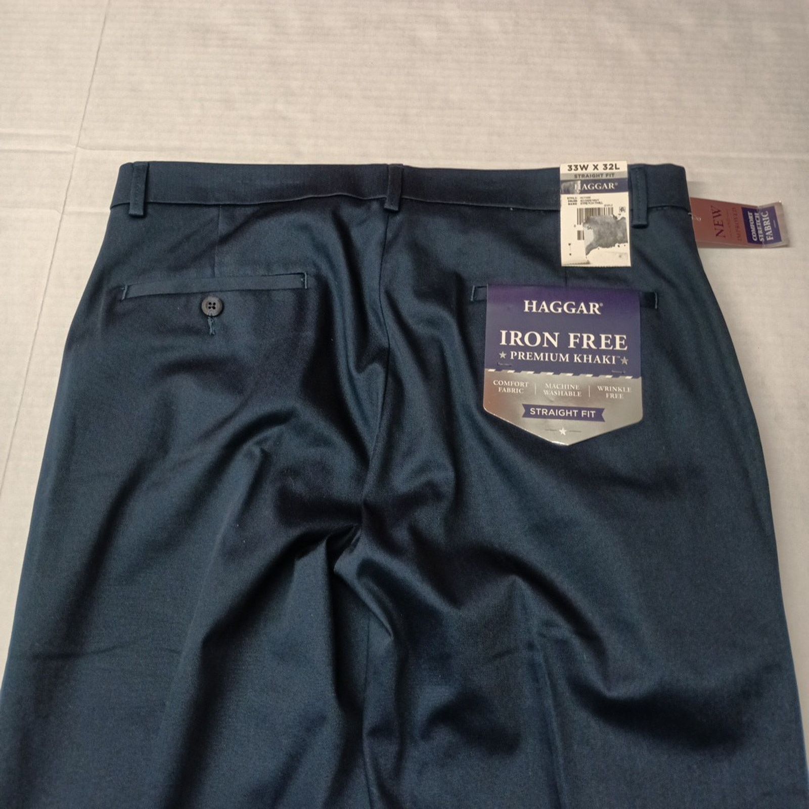 Haggar Haggar Premium Iron Free Khakis Men's 33x32 Blue Classic Fit Size US 33 - 8 Thumbnail