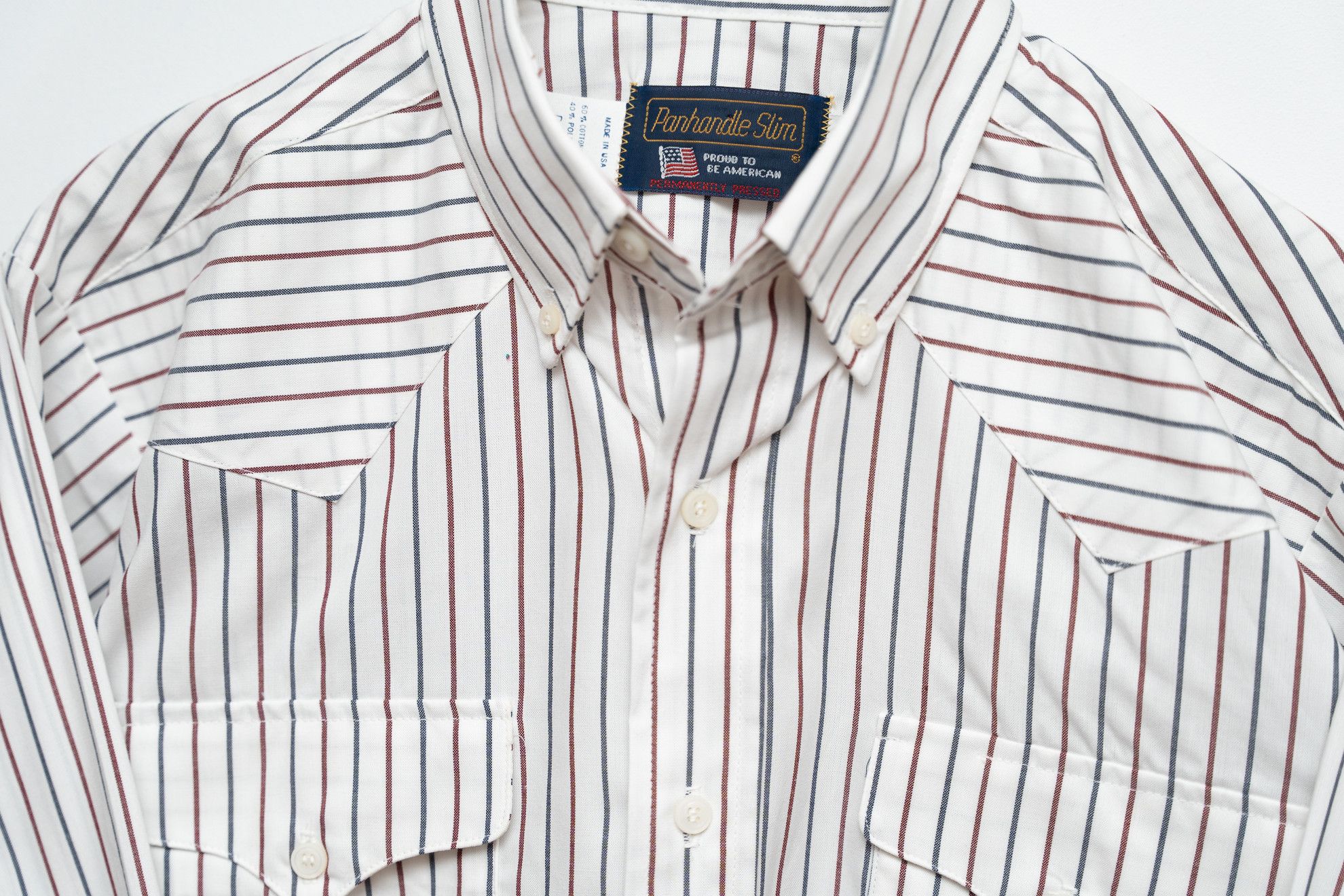 Other VINTAGE Panhandle Slim Western Shirt | Striped Americana 80s Size US M / EU 48-50 / 2 - 3 Thumbnail