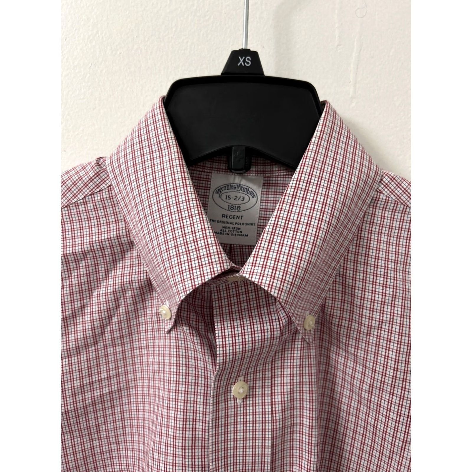 Brooks Brothers VINTAGE Brooks Brothers Original Polo Shirt Mens 15 2/3 Red Plaid Regent L/S Button-Up Shirt Reg/Regular Knit Cotton Bre atable Pockets Casual Size US M / EU 48-50 / 2 - 5 Thumbnail