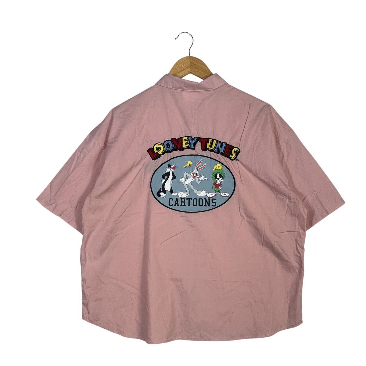 Vintage Vintage Looney Tunes Cartoon ButtonUp Shirt Pink Embroidered Size US L / EU 52-54 / 3 - 4 Thumbnail
