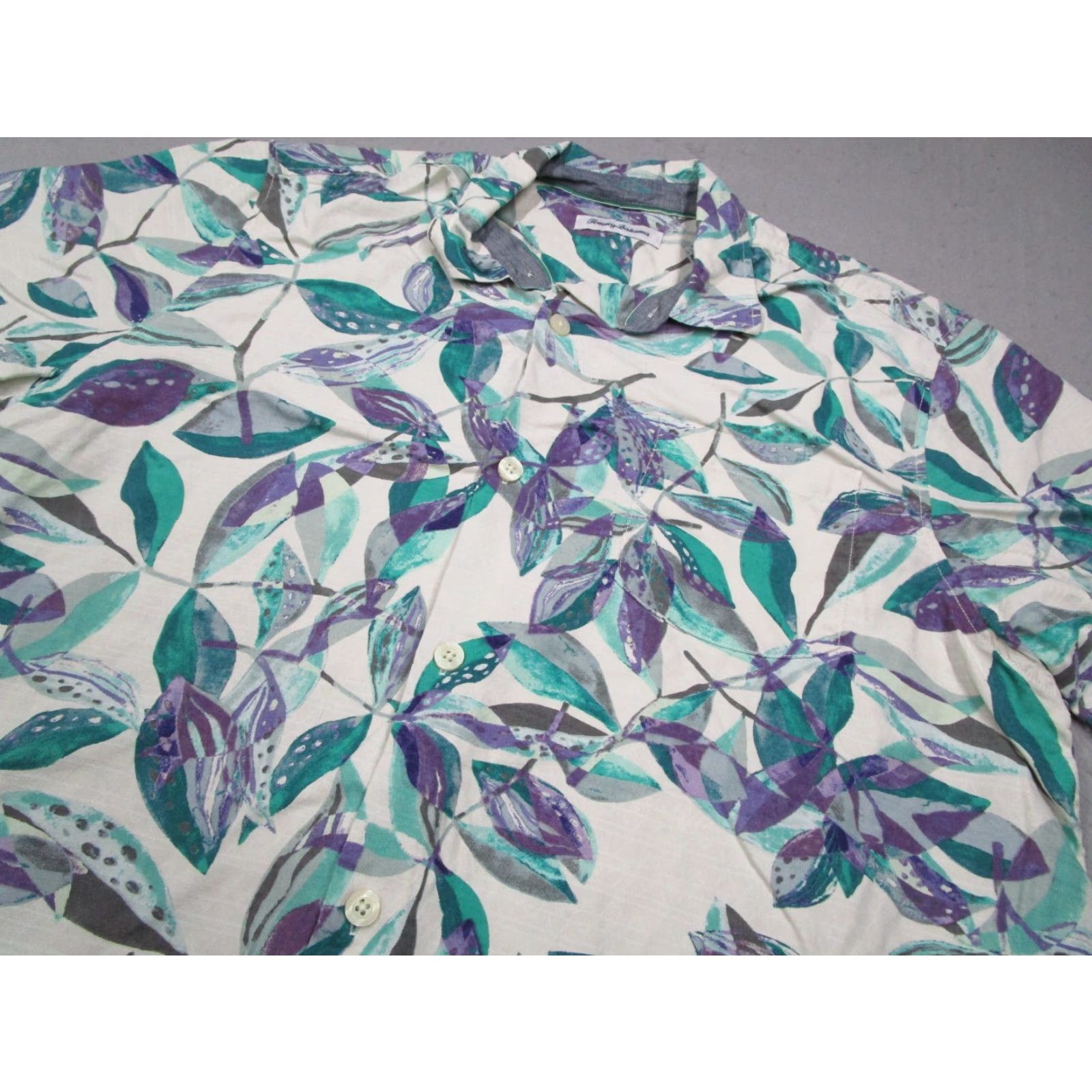 Tommy Bahama Tommy Bahama Shirt Men Extra Large Purple Floral Button Up Silk Hawaiian Camp Size US XL / EU 56 / 4 - 2 Thumbnail